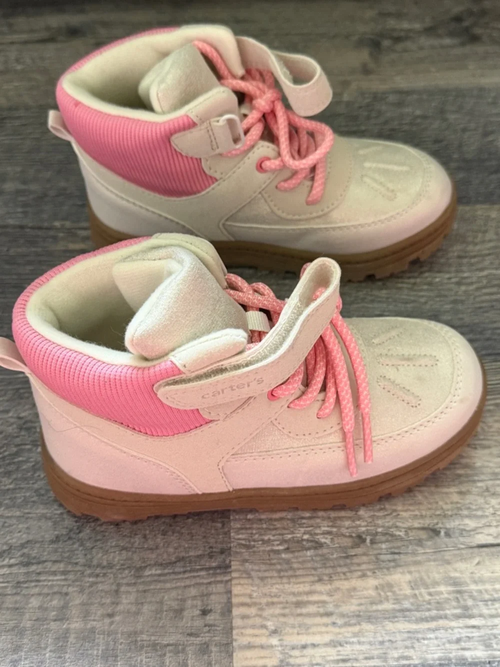 Carter’s Girls Pink Lace-Up Boots Size 12Cozy High Top Boots Winter
